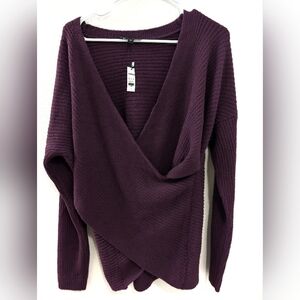 Express Purple V-Neck Sweater